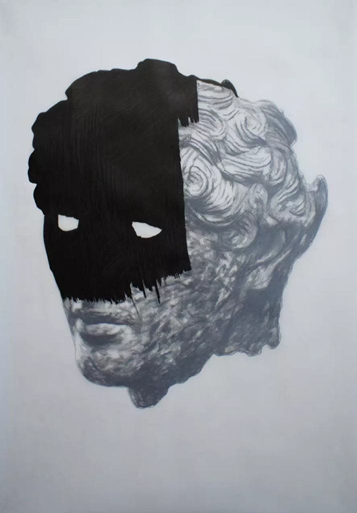 de sombres fraternites Frederic Malette 1-GRAPHITE sur calque 180g sur deux face-100x70cm