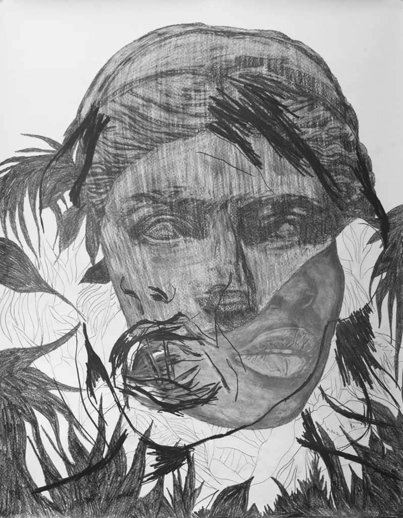 Frederic Malette-attrapez votre flamme de vos yeux brulant-151x118cm-graphite sur papier-2021-4