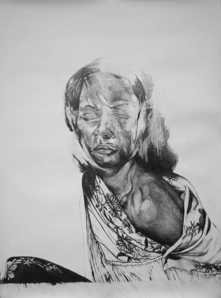 Frederic Malette-dans l aube.Soudain-graphite-100x150cm-2016-Nantes-1