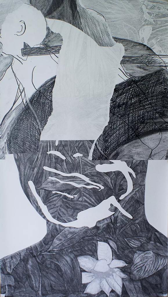 Frederic Malette-e prince rode dans le sang-150x85sm-graphite, colle-2022-2