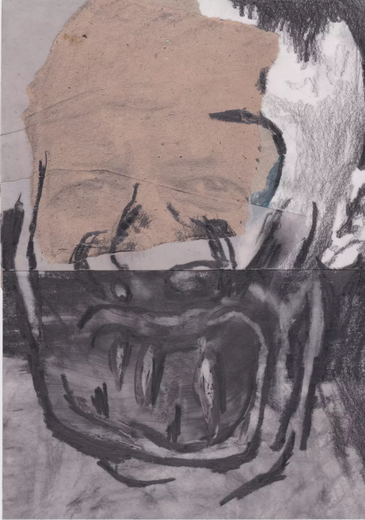 Frederic Malette-embrasse moi comme je mord-21x29,7cm-graphite, acrylique,colle- 12