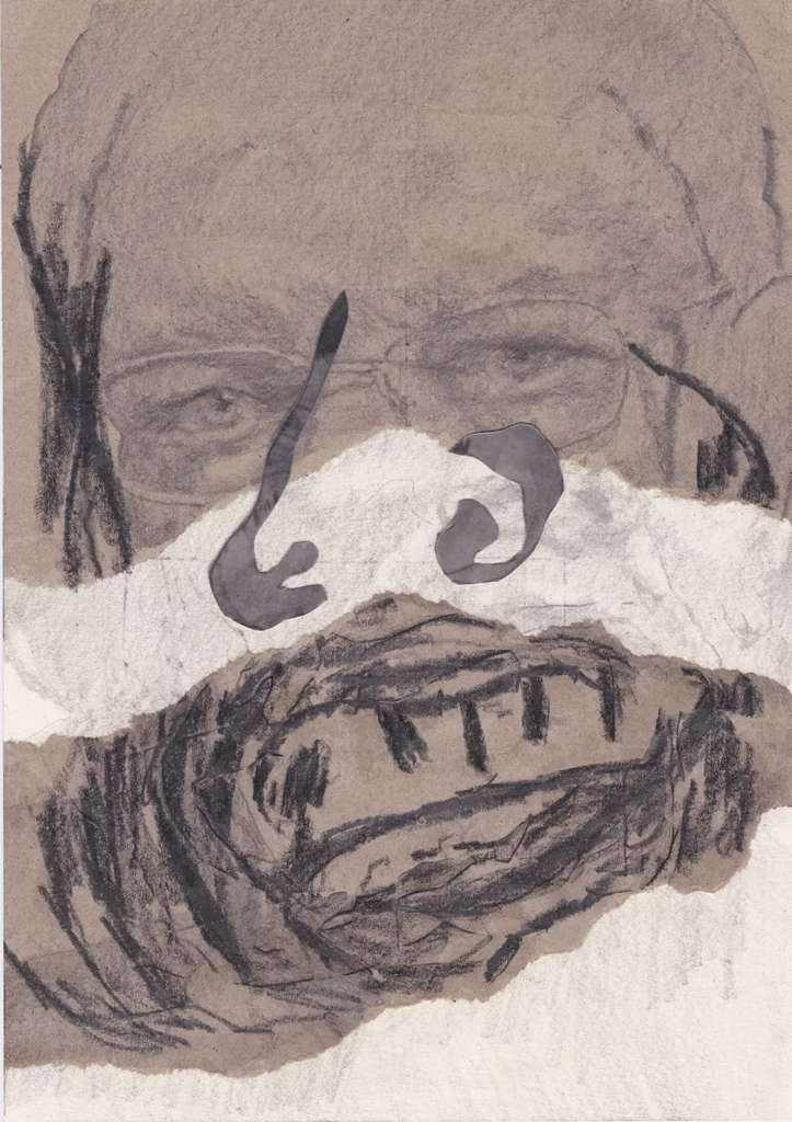 Frederic Malette-embrasse moi comme je mord-21x29,7cm-graphite, acrylique,colle- 19