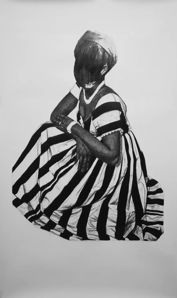 frederic malette- Reine noire 2-109x180cm-graphite