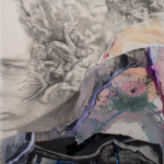 Ce que l'on ne se dit pas encore-50x65 cm-graphite, huile et colle sur calque-2025